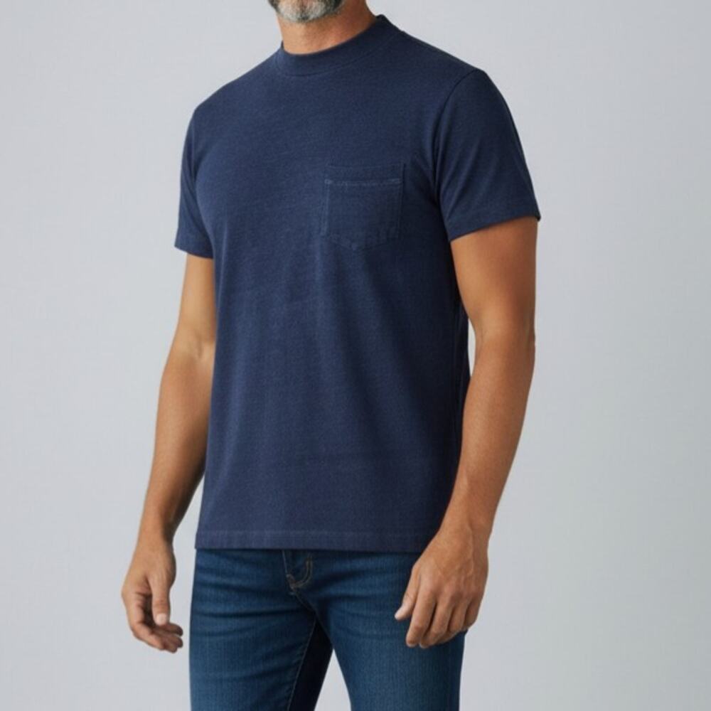 AG Adriano Goldschmied Blue Single Pocket Crew Neck T Shirt Men's Size M